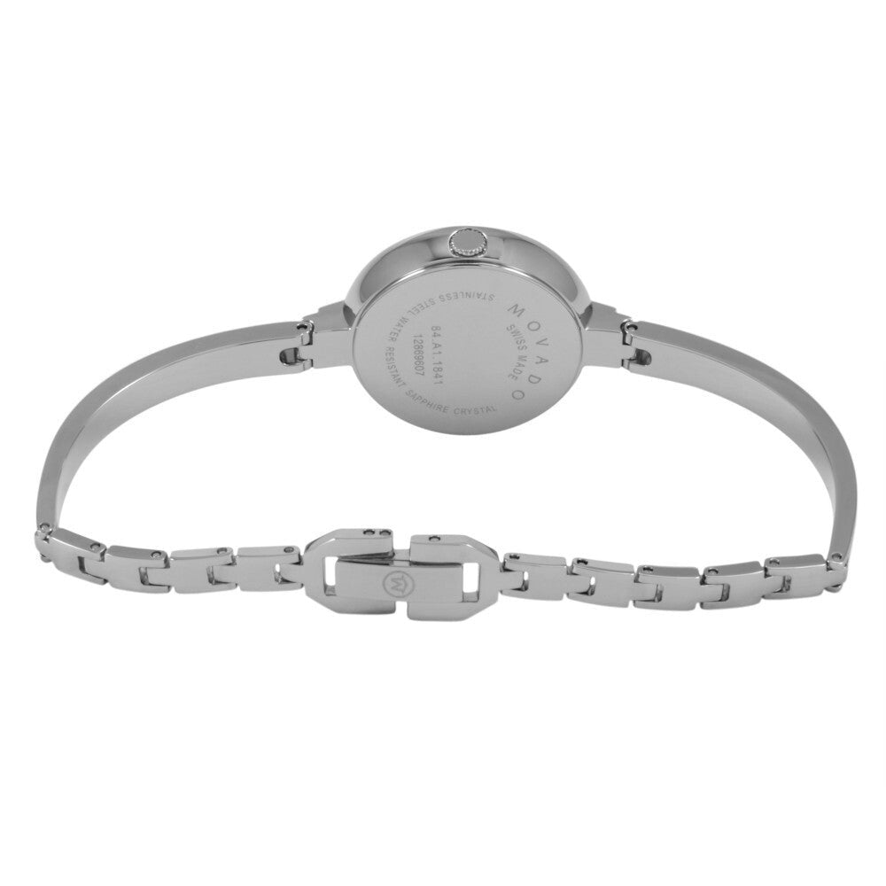  Shop Authentic Movado Bela Black Dial Silver Steel Strap Watch For Women - 0606595 - Luxxuri