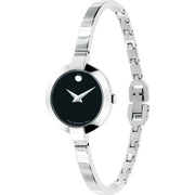  Shop Authentic Movado Bela Black Dial Silver Steel Strap Watch For Women - 0606595 - Luxxuri
