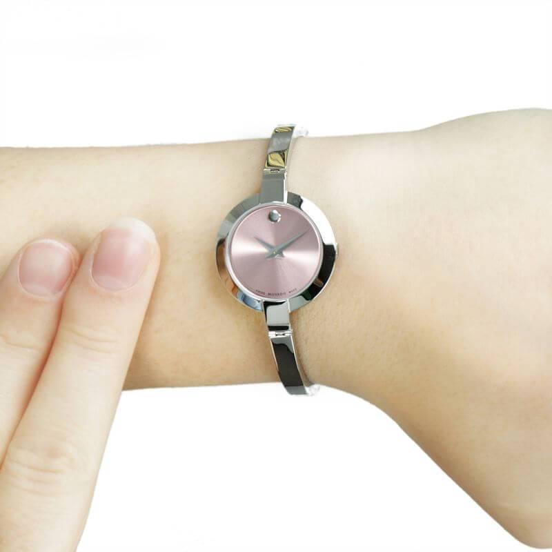  Shop Authentic Movado Bela Museum Pink Dial Silver Steel Strap Watch For Women - 0606596 - Luxxuri