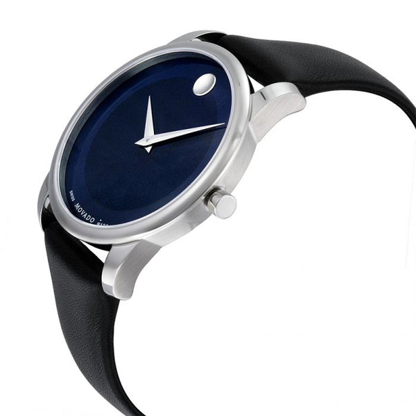  Shop Authentic Movado Museum Classic Blue Dial Black Leather Strap Watch for Men - 606610 - Luxxuri