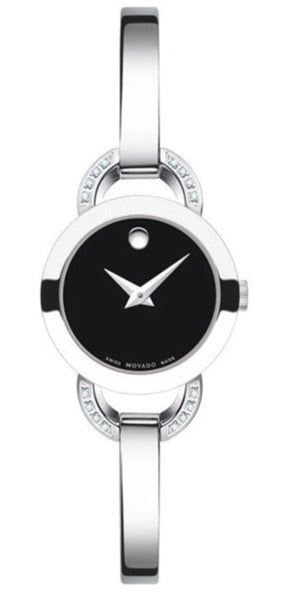 Shop Authentic Movado Rondiro Diamonds Black Dial Silver Steel Strap Watch For Women - 0606798 - Luxxuri