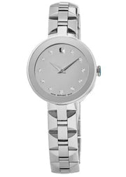  Shop Authentic Movado Sapphire Diamonds Silver Dial Silver Steel Strap Watch For Women - 606814 - Luxxuri
