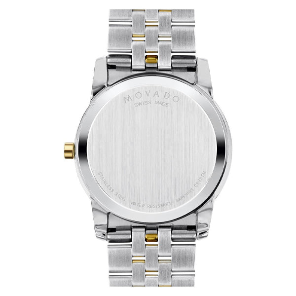  Shop Authentic Movado Museum Classic Diamonds Black Dial Two Tone Steel Strap Watch For Men - 0606879 - Luxxuri