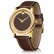  Shop Authentic Movado Museum Classic Brown Dial Brown Leather Strap Watch For Men - 0606880 - Luxxuri