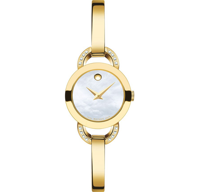  Shop Authentic Movado Rondiro Mother of Pearl Dial Gold Steel Strap Watch For Women - 0606889 - Luxxuri
