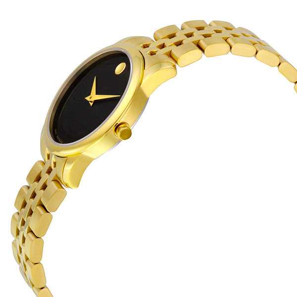  Shop Authentic Movado Museum Classic Quartz Black Dial Gold Steel Strap Watch For Women - 0607005 - Luxxuri