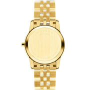  Shop Authentic Movado Museum Classic Quartz Black Dial Gold Steel Strap Watch For Women - 0607005 - Luxxuri