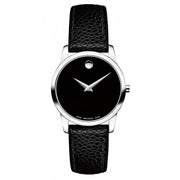  Shop Authentic Movado Museum Classic Black Dial Black Leather Strap Watch For Women - 0607015 - Luxxuri