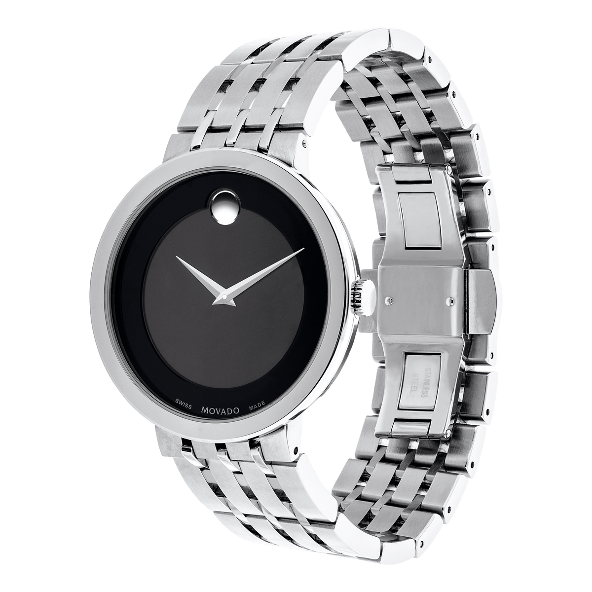  Shop Authentic Movado Esperanza 39mm Black Dial Silver Steel Strap Watch For Men - 0607057 - Luxxuri
