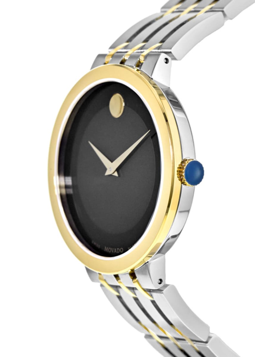  Shop Authentic Movado Museum Esperanza Black Dial Two Tone Steel Strap Watch For Men - 0607058 - Luxxuri