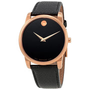  Shop Authentic Movado Museum Classic Black Dial Black Leather Strap Watch For Men - 607060 - Luxxuri