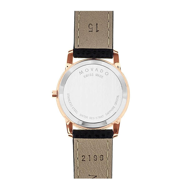  Shop Authentic Movado Museum Classic Black Dial Black Leather Strap Watch For Women - 0607015 - Luxxuri