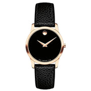  Shop Authentic Movado Museum Classic Black Dial Black Leather Strap Watch For Women - 607061 - Luxxuri