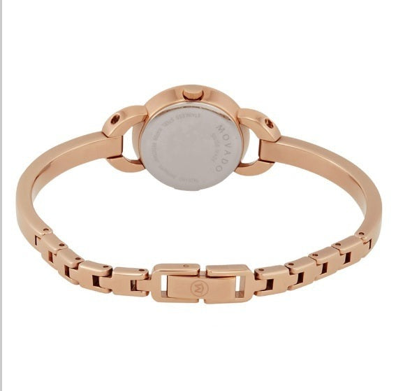  Shop Authentic Movado Rondiro 22mm Black Dial Rose Gold Steel Strap Watch For Women - 0607065 - Luxxuri