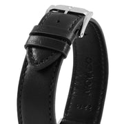 Shop Authentic Movado Ultra Slim Black Dial Black Leather Strap Watch For Men - 0607086 - Luxxuri