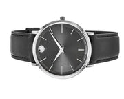  Shop Authentic Movado Ultra Slim Black Dial Black Leather Strap Watch For Women - 0607090 - Luxxuri