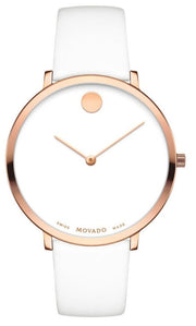  Shop Authentic Movado Museum 70th Anniversary Special Edition White Dial White Leather Strap Watch For Women - 0607139 - Luxxuri