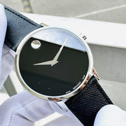  Shop Authentic Movado Museum Classic Black Dial Black Leather Strap Watch for Men - 0607194 - Luxxuri