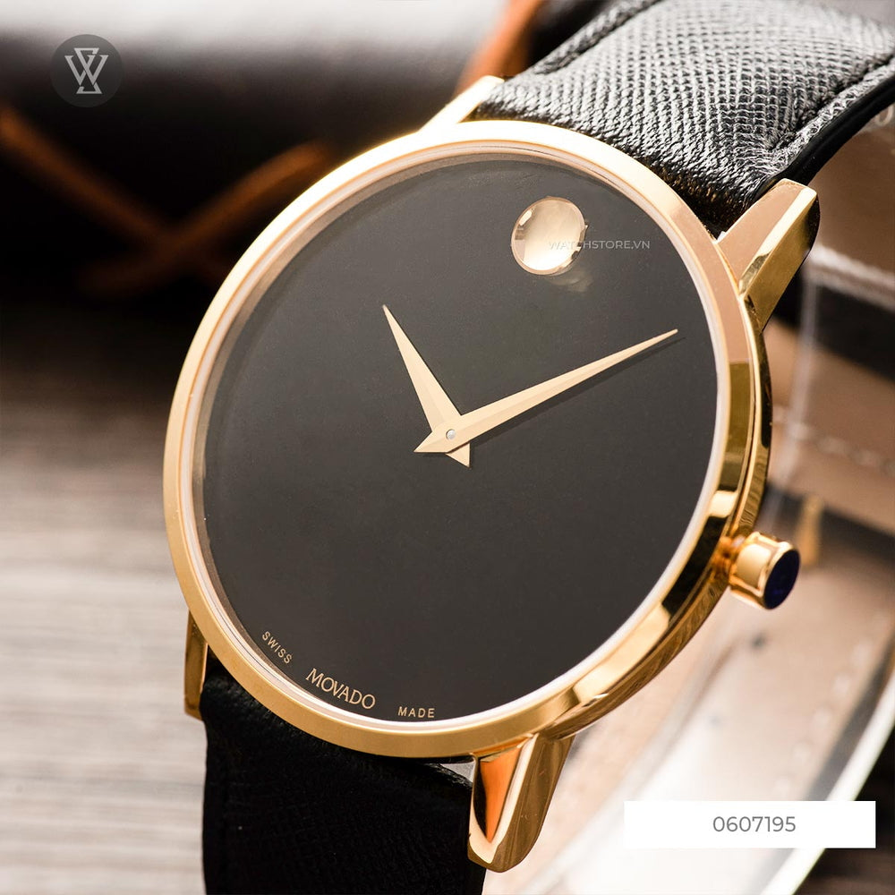  Shop Authentic Movado Museum Classic Quartz Black Dial Black Leather Strap Watch for Men - 0607195 - Luxxuri