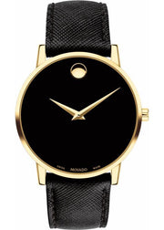  Shop Authentic Movado Museum Classic Quartz Black Dial Black Leather Strap Watch for Men - 0607195 - Luxxuri