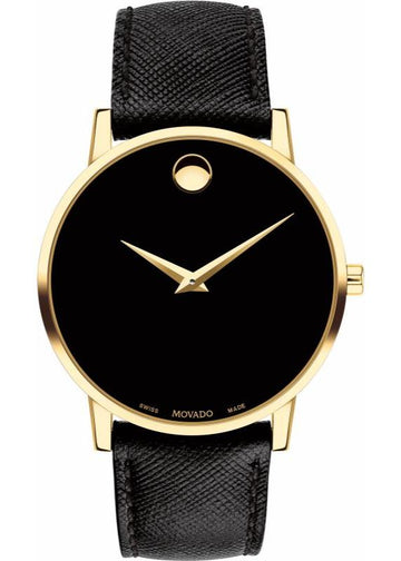  Shop Authentic Movado Museum Classic Quartz Black Dial Black Leather Strap Watch for Men - 0607195 - Luxxuri