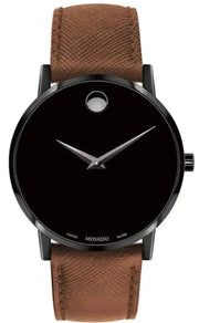  Shop Authentic Movado Museum Classic Black Dial Brown Leather Strap Watch for Men - 0607198 - Luxxuri
