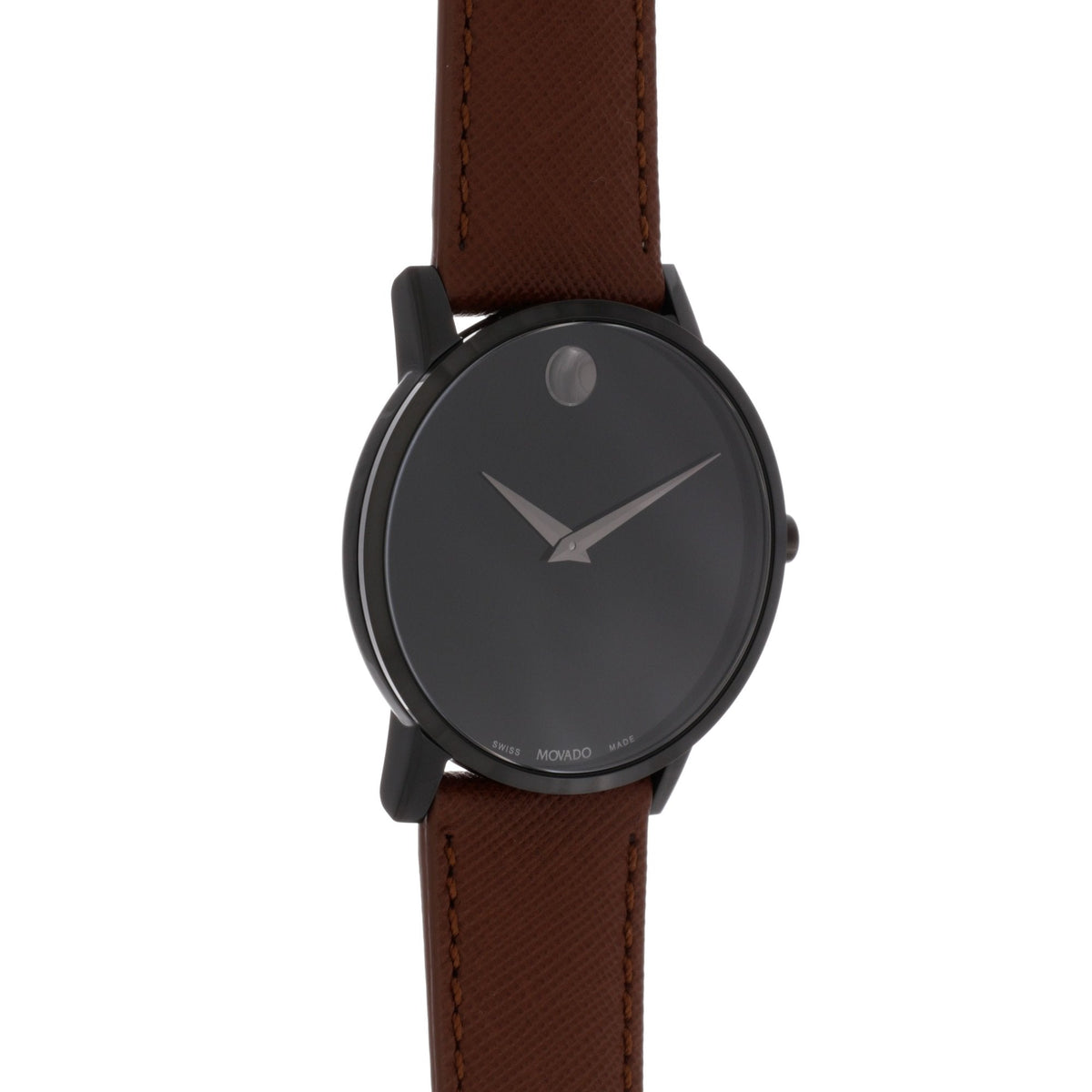  Shop Authentic Movado Museum Classic Black Dial Brown Leather Strap Watch for Men - 0607198 - Luxxuri