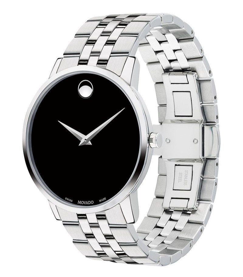  Shop Authentic Movado Museum Classic Black Dial Silver Steel Strap Watch for Men - 0607199 - Luxxuri