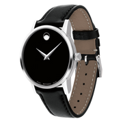  Shop Authentic Movado Museum Black Dial Black Leather Strap Watch For Men - 2100002 - Luxxuri
