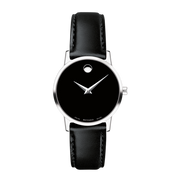  Shop Authentic Movado Museum Black Dial Black Leather Strap Watch For Men - 2100002 - Luxxuri
