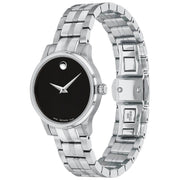  Shop Authentic Movado Veturi Quartz Black Dial Silver Steel Strap Watch for Women - 0606338 - Luxxuri