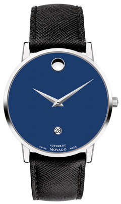  Shop Authentic Movado Museum Classic Blue Dial Black Leather Strap Watch for Men - 0607197 - Luxxuri