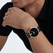  Shop Authentic Movado Museum Classic Black Dial Black Leather Strap Watch For Men - 607060 - Luxxuri