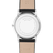  Shop Authentic Movado Museum Blue Dial Black Leather Strap Watch For Men - 607013 - Luxxuri