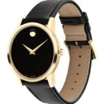  Shop Authentic Movado Museum Black Dial Black Leather Strap Watch For Men - 0607014 - Luxxuri