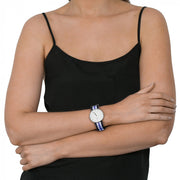  Shop Authentic Daniel Wellington Classic Trinity White Dial Three Tone Nylon Strap Watch For Women - 0609DW - Luxxuri