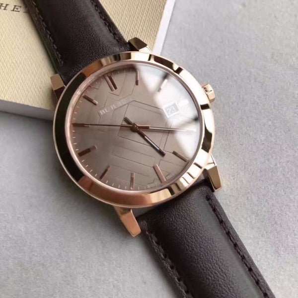 Shop Authentic Burberry The City Brown Dial Brown Leather Strap Watch for Men - BU9013 - Luxxuri