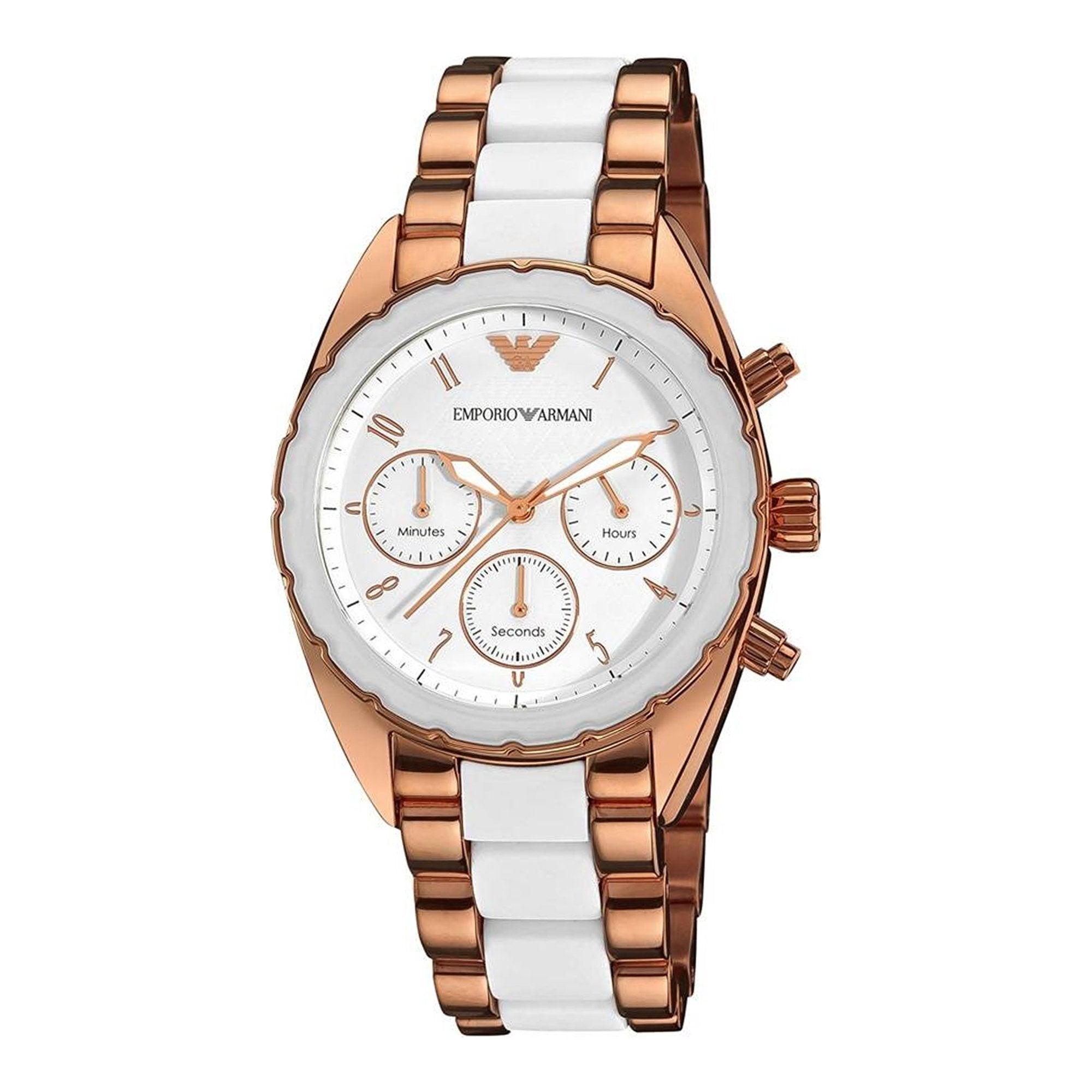  Shop Authentic Emporio Armani Sportivo White Dial Rose Gold & White Steel Strap Watch For Women - AR5942 - Luxxuri