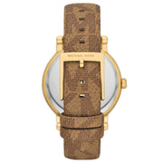  Shop Authentic Michael Kors Quartz Gold Dial Brown Leather Strap Watch For Women - MKO1026 - Luxxuri