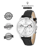  Shop Authentic Maserati Ricordo Silver Dial Black Leather Strap Watch For Men - R8871633001 - Luxxuri