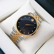 Shop Authentic Movado Museum Classic Diamonds Black Dial Two Tone Steel Strap Watch For Men - 0606879 - Luxxuri