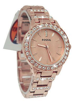  Shop Authentic Fossil Jesse Crystal Rose Gold Dial Rose Gold Steel Strap Watch for Women - ES3020 - Luxxuri