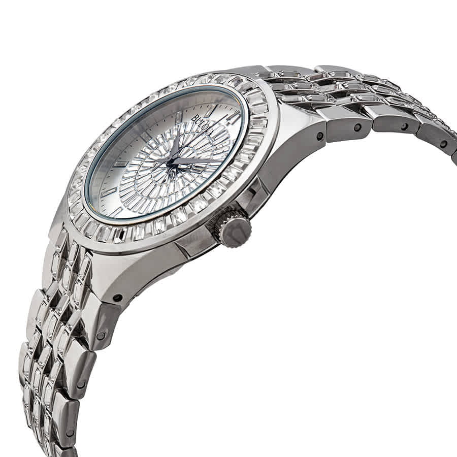  Shop Authentic Bulova Phantom Crystal Silver Dial Silver Steel Strap Watch for Men - 96A236 - Luxxuri