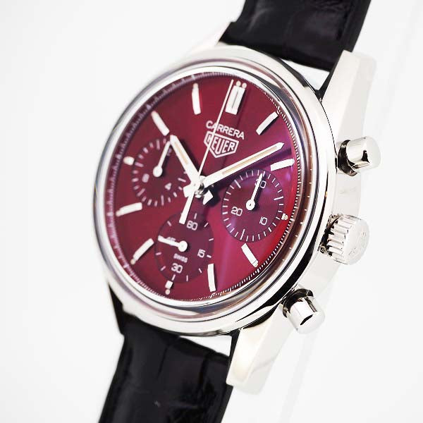  Shop Authentic Tag Heuer Carrera Automatic Chronograph Red Dial Black Leather Strap Watch for Men - CBK221G.FC6479 - Luxxuri