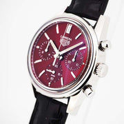  Shop Authentic Tag Heuer Carrera Automatic Chronograph Red Dial Black Leather Strap Watch for Men - CBK221G.FC6479 - Luxxuri