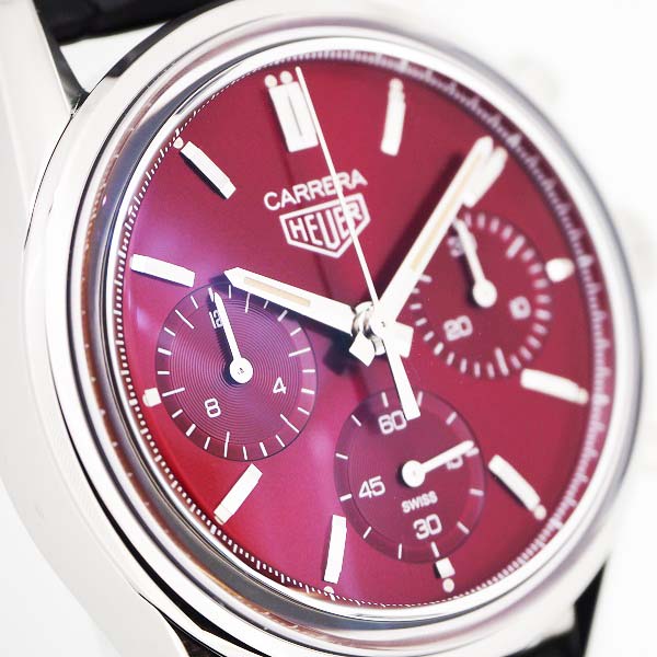  Shop Authentic Tag Heuer Carrera Automatic Chronograph Red Dial Black Leather Strap Watch for Men - CBK221G.FC6479 - Luxxuri