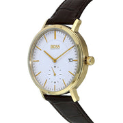  Shop Authentic Hugo Boss Corporal White Dial Brown Leather Strap Watch for Men - 1513640 - Luxxuri