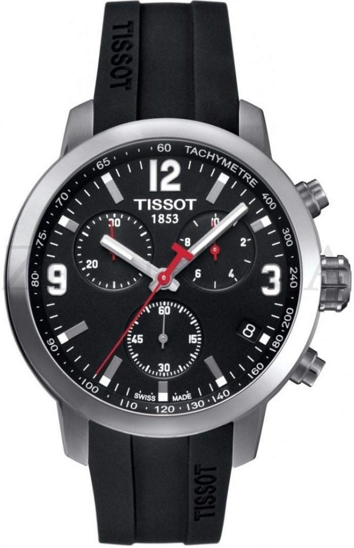  Shop Authentic Tissot PRC 200 Chronograph Black Dial Black Rubber Strap Watch for Men - T114.417.17.057.00 - Luxxuri
