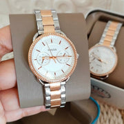  Shop Authentic Fossil Tailor White Dial Two Tone Steel Strap Watch for Women - ES4396 - Luxxuri