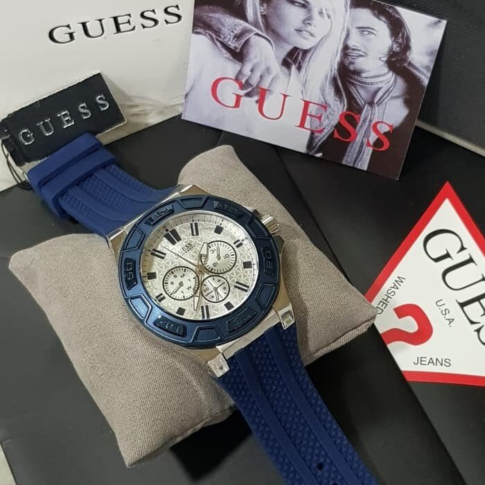  Shop Authentic Guess Force White Dial Blue Rubber Strap Watch For Men - W0674G4 - Luxxuri